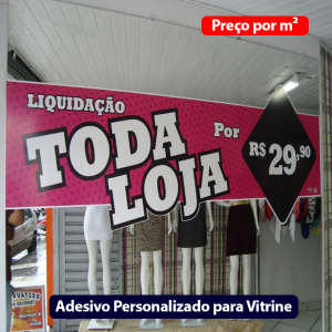 ADESIVO PERSONALIZADO PARA VITRINES - Adesivo Vinil Preço por M² - Impressão Colorida  - Branco 