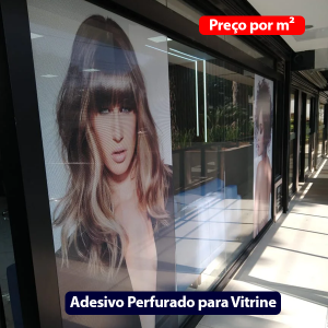 Adesivo Perfurado para Vitrines - Adesivo Vinil Preço por M² - Impressão Colorida  - Perfurado 