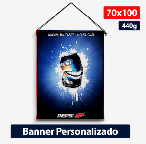 Banner Vertical Personalizado - 70x100 - 440g -Personalizado - Bastão - Ponteira - Cordinha 70x100 -Impressão Colorida   -Personalizado com a sua arte e/ou logotipo