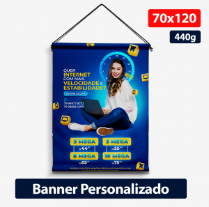 Banner Vertical Personalizado - 70x120 - 440g -Personalizado - Bastão - Ponteira - Cordinha 70x120 -Impressão Colorida   -Personalizado com a sua arte e/ou logotipo