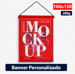 Banner Vertical Personalizado - 100x150 - 280g -Personalizado - Bastão - Ponteira - Cordinha 100x150 -Impressão Colorida   -Personalizado com a sua arte e/ou logotipo