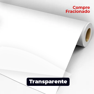 Bobina Fracionada Vinil Transparente - Vinil Adesivo - Bobina Fracionada sem impressão   - Transparente 