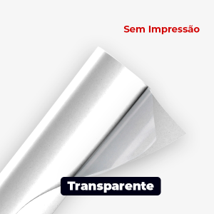 Bobina Vinil Transparente - Vinil Adesivo - Bobina sem impressão   - Transparente 