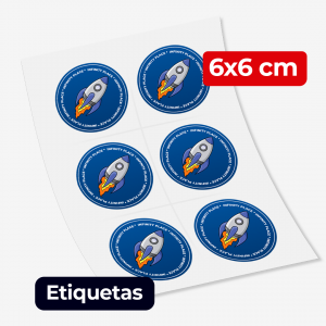 Etiqueta Personalizada - Tamanho 6x6 -Etiqueta adesivo Vinil Tamanho 6x6 -Impressão Colorida  -Corte Especial 