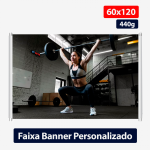 Faixa Banner Personalizado -  60x120 - 440g -Lona 440g 60x120 -Impressão Colorida   -Personalizado com a sua arte e/ou logotipo