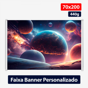 Faixa Banner Personalizado - 70x200 - 440g -Lona 440g 70x200 -Impressão Colorida   -Personalizado com a sua arte e/ou logotipo