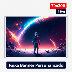 Faixa Banner Personalizado -  70x300 - 440g -Lona 440g 70x300 -Impressão Colorida   -Personalizado com a sua arte e/ou logotipo