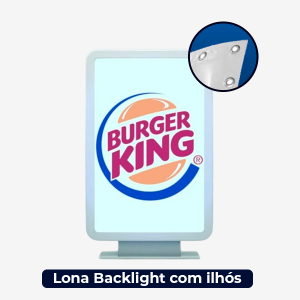 Lona Backlight com Ilhós -Backlight Venda por m² -Impressão Colorida   -Personalizado com a sua arte e/ou logotipo