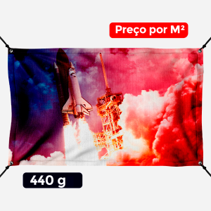 Lona com Ilhós - Personalizado - 440g -Lona 440g Venda por m² -Impressão Colorida  -Ilhós 