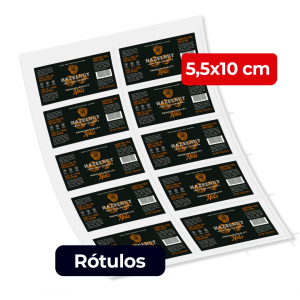 Rótulo Personalizado - Tamanho 5,5x10 -Rótulo em Adesivo Vinil Tamanho 5,5x10 -Impressão Colorida  -Corte Especial 